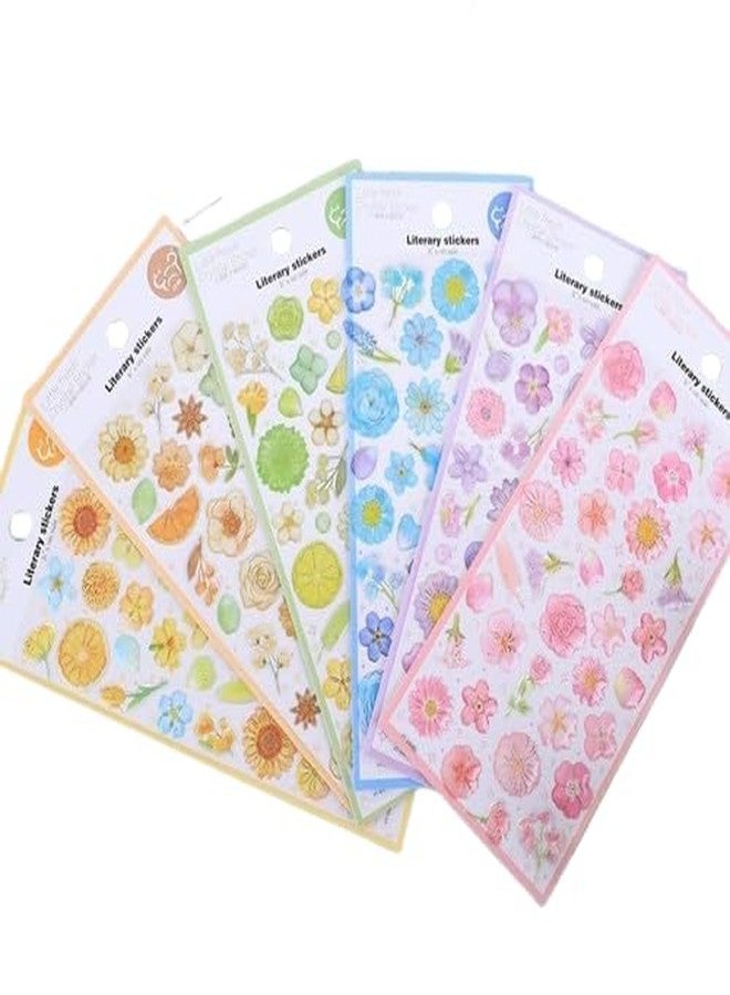 SAMVARDHAN 6 Design Mix Puffy Premium 3D Gold foil Flower Decorative Sticker for journaling and Scrapbooking - Image 1